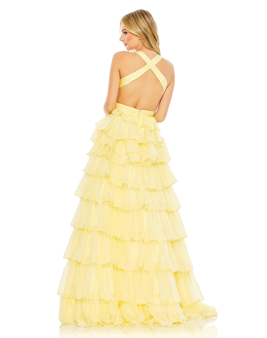 Mac Duggal Long Halter Prom Ball Gown 67988 - The Dress Outlet