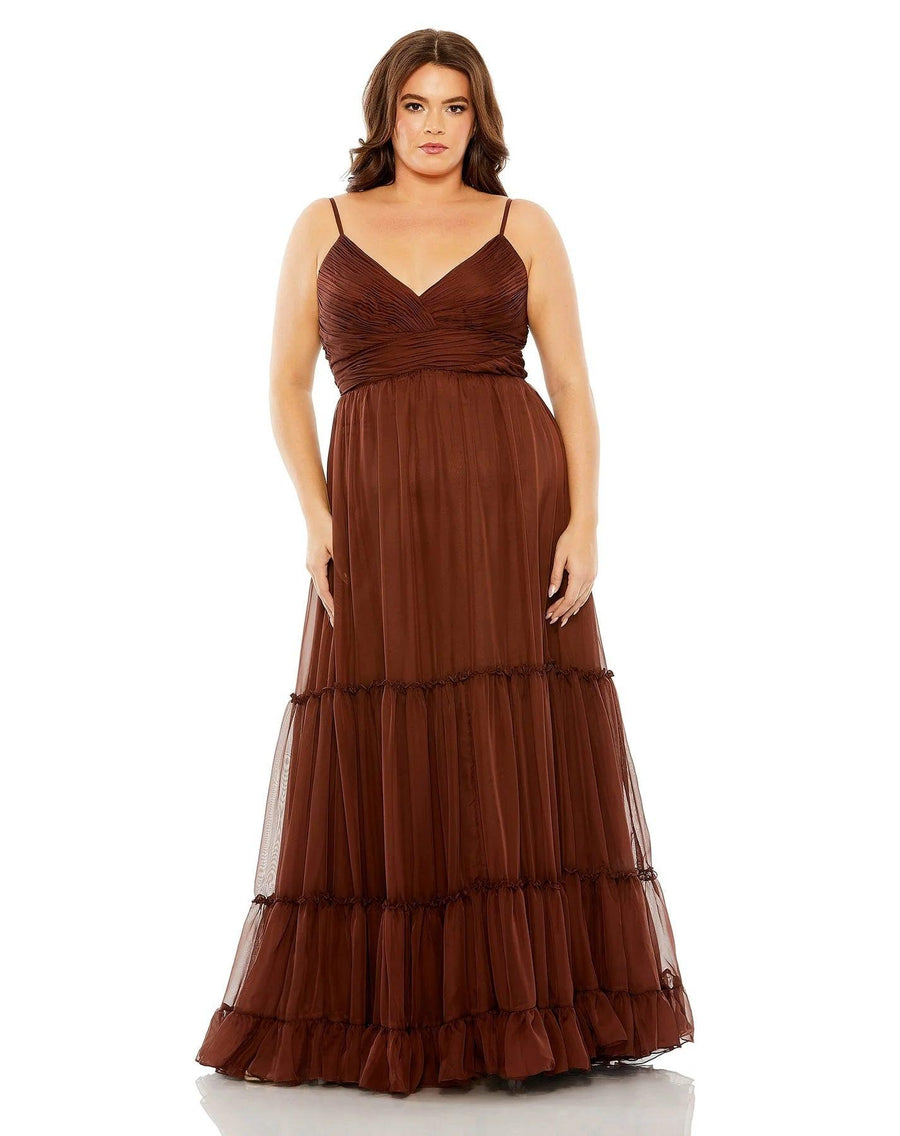 Plus Size Dresses Fabulouss Long Plus Size Formal Chiffon Dress Chocolate