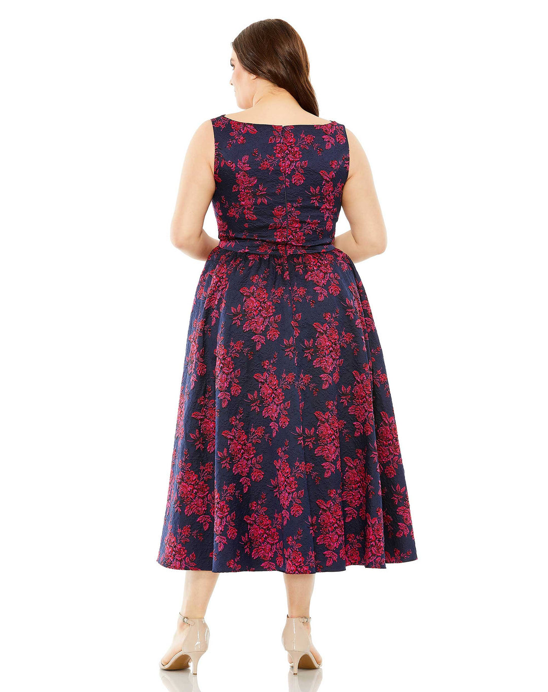 Plus Size Dresses Plus Size Printed Cocktail A Line Midi Dress Midnight Multi