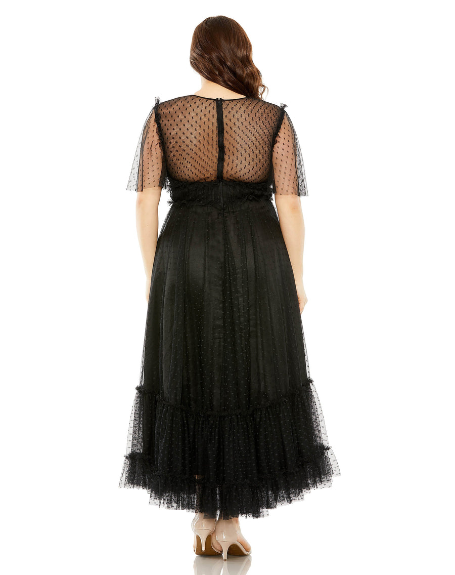 Plus Size Dresses Plus Size Polka Midi Dress Black