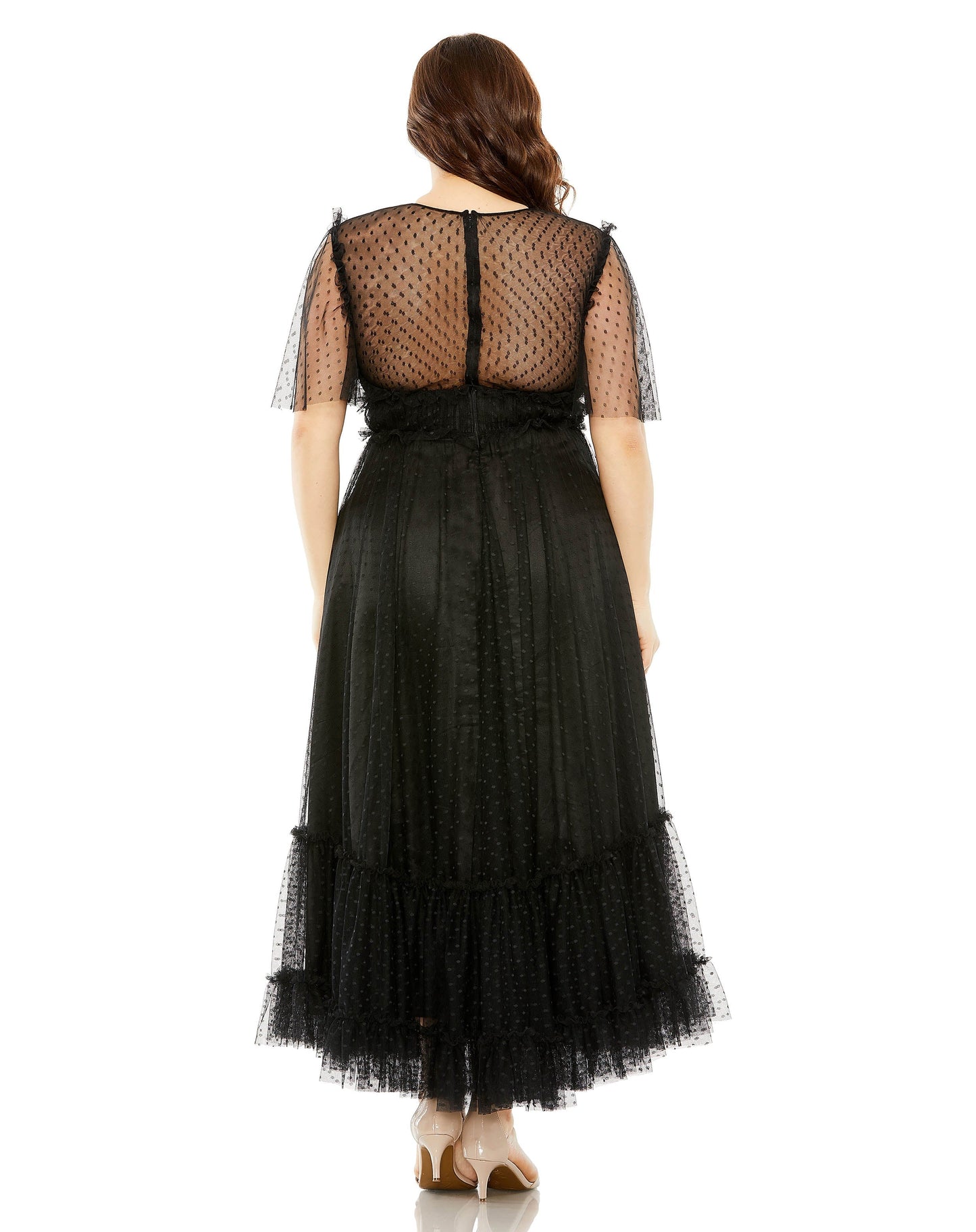 Plus Size Dresses Plus Size Polka Midi Dress Black