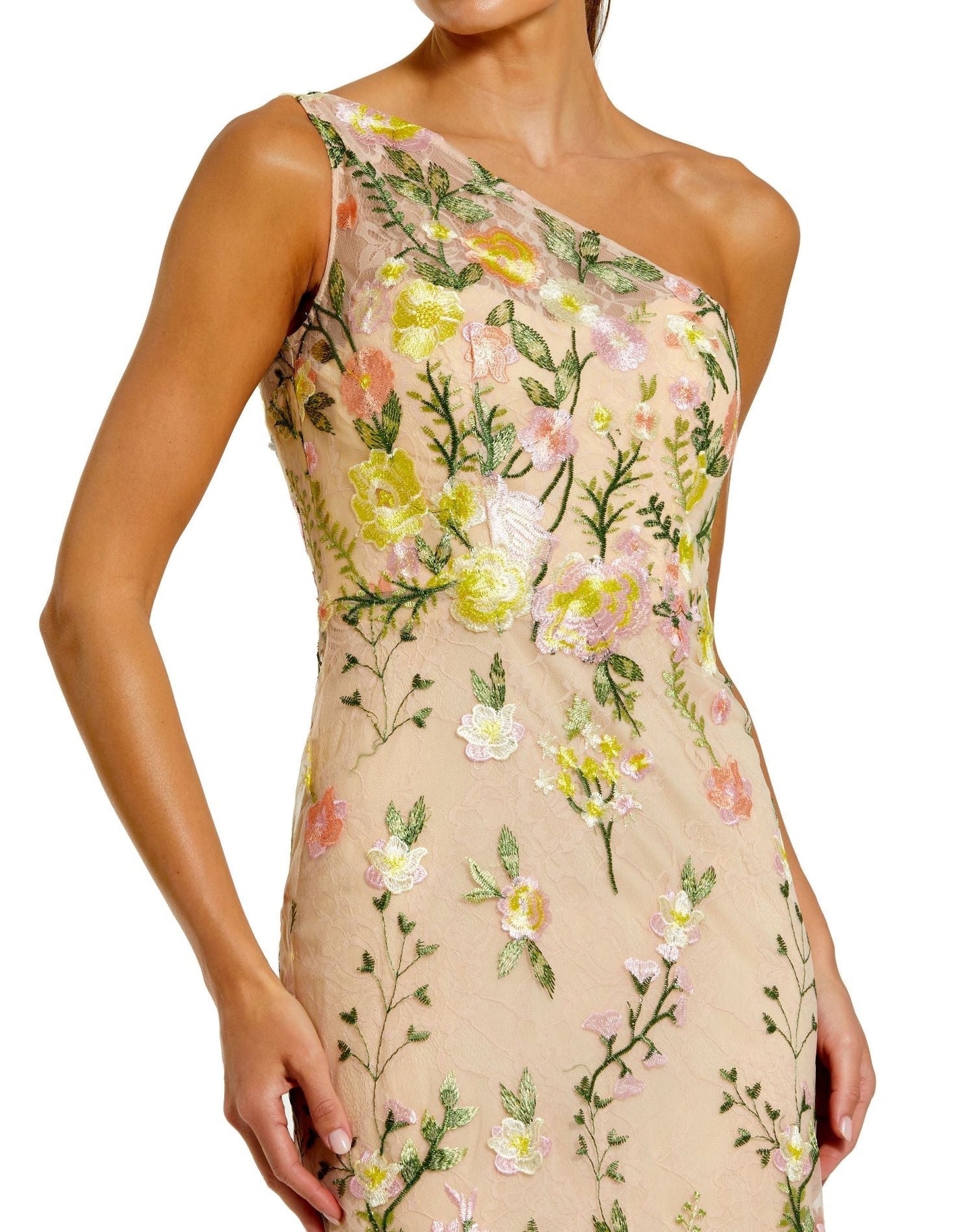 Formal Dresses Long Fitted Floral Prom Formal Dress Yellow Multi