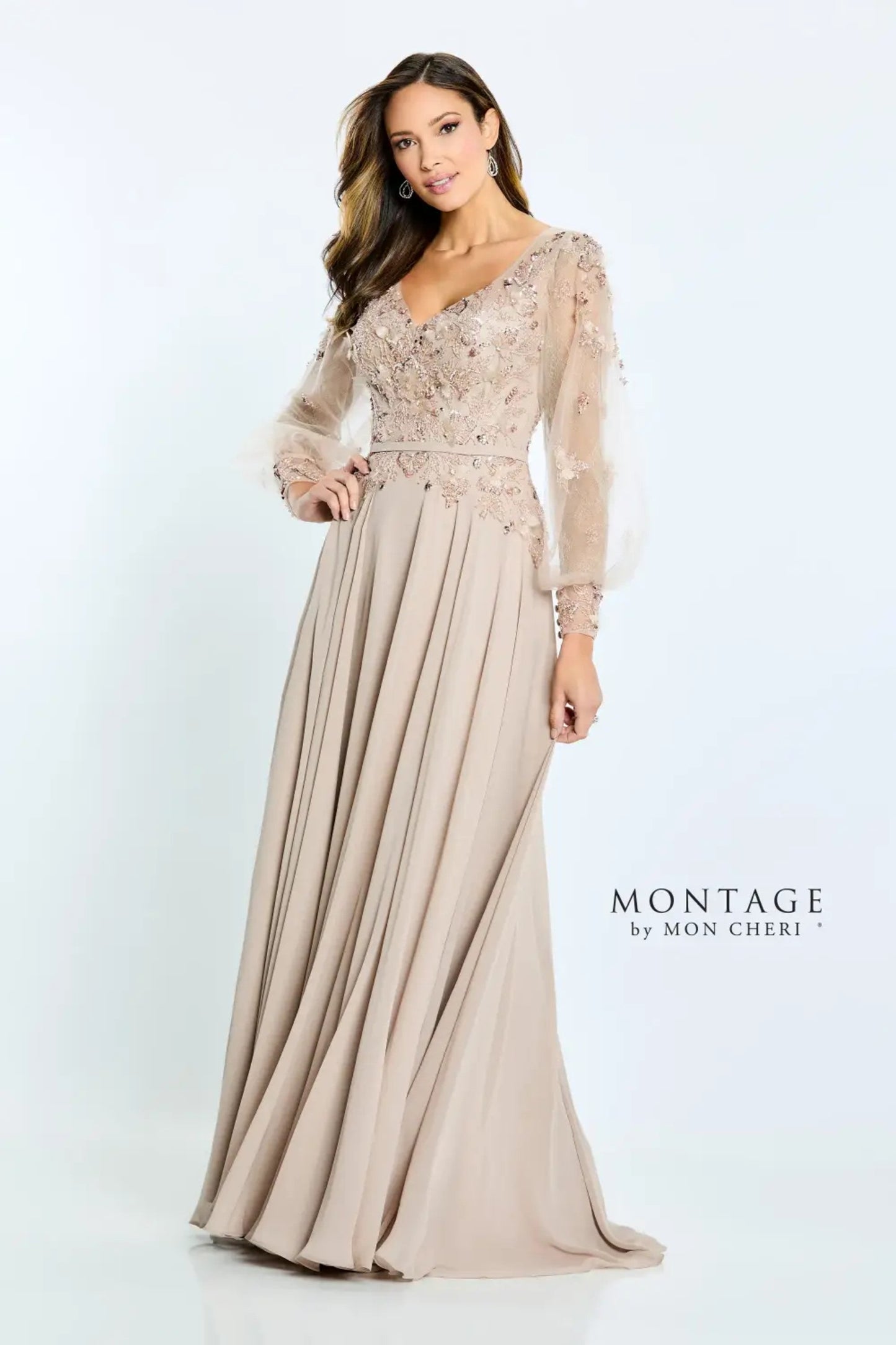 Formal Dresses A Line Beaded Formal Long Sleeve Evening Dress Caf‚