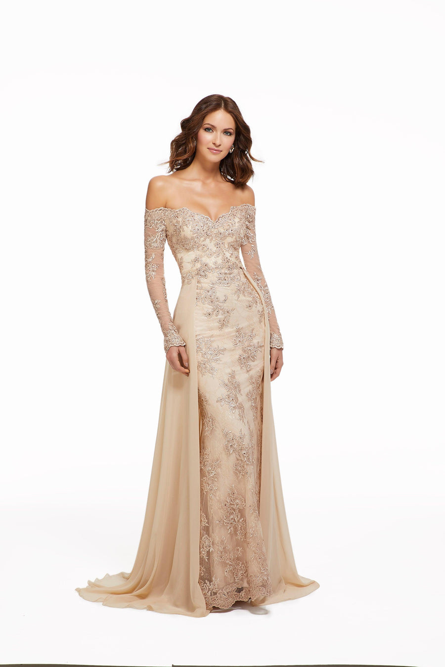 MGNY Madeline Gardner New York 72033 Long Off Shoulder Prom Dress