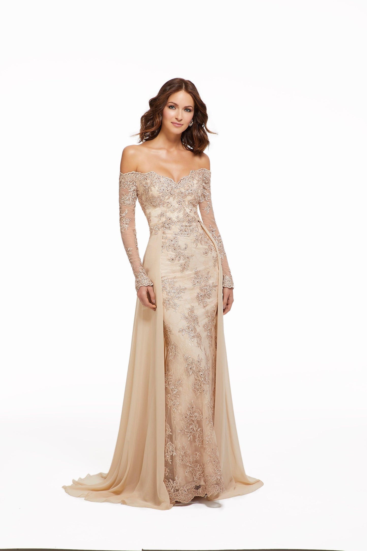 MGNY Madeline Gardner New York 72033 Long Off Shoulder Prom Dress