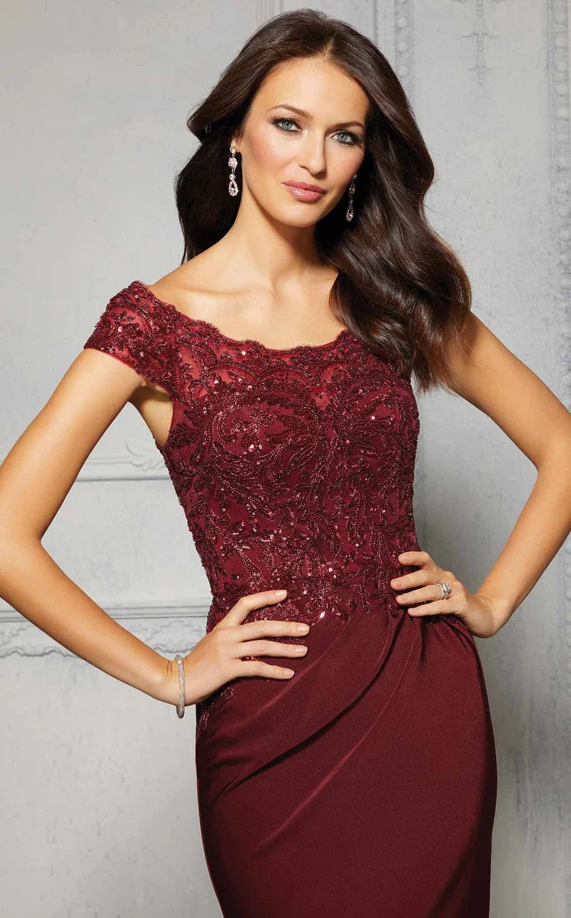 Formal Dresses Sequin Long Formal Evening Lace Dress Wine