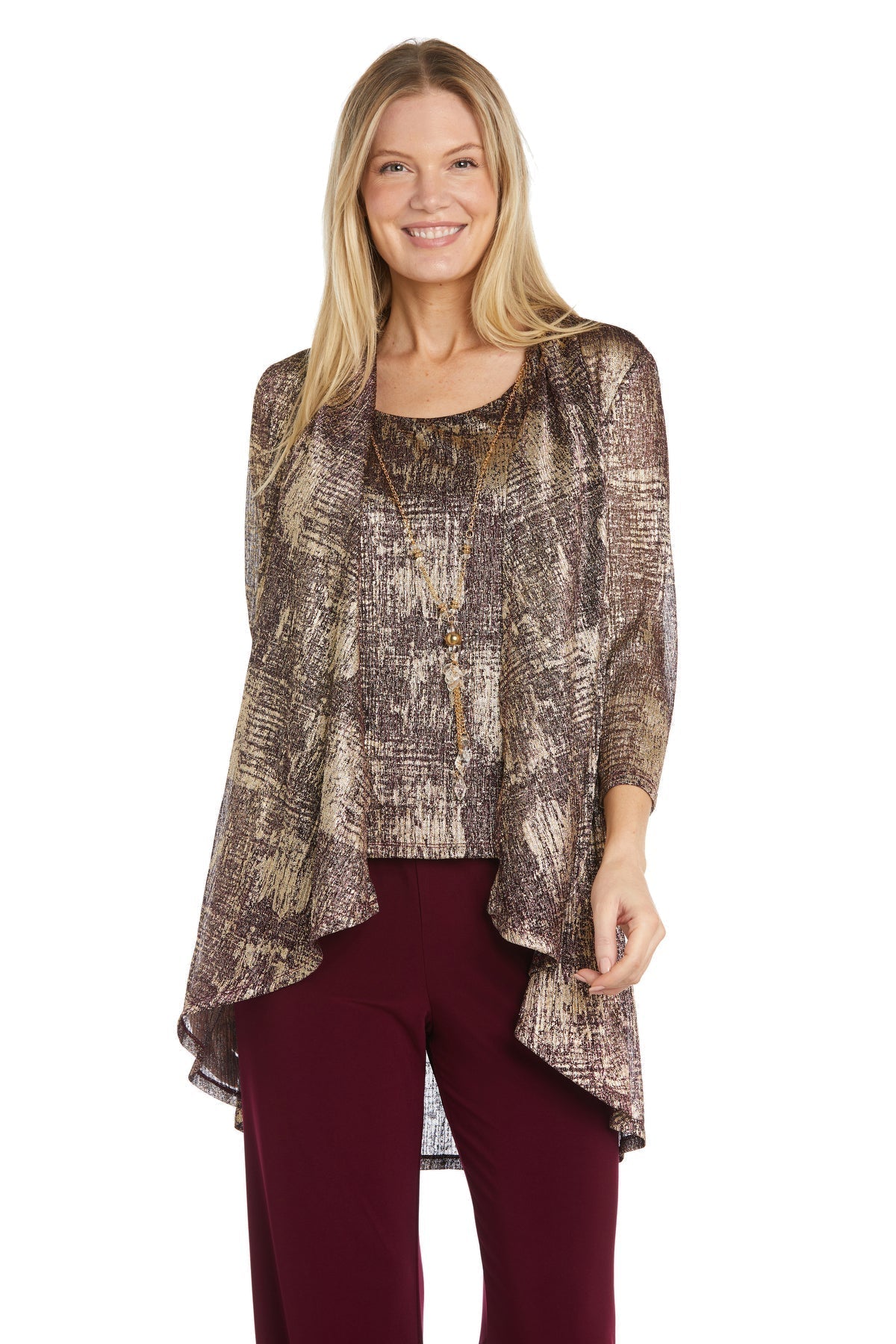 Pant Suit Long Formal Print Petite Pant Suit Burgundy