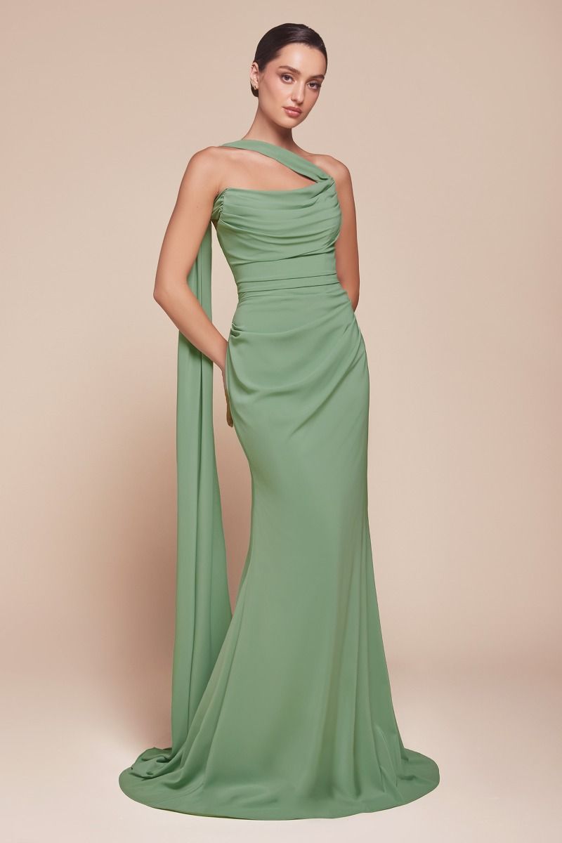 Prom Dresses Fitted Long Formal Prom Dress Dusty Sage