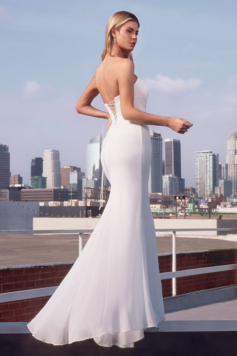 Wedding Dresses Simple Fitted Long Wedding Dress Off White