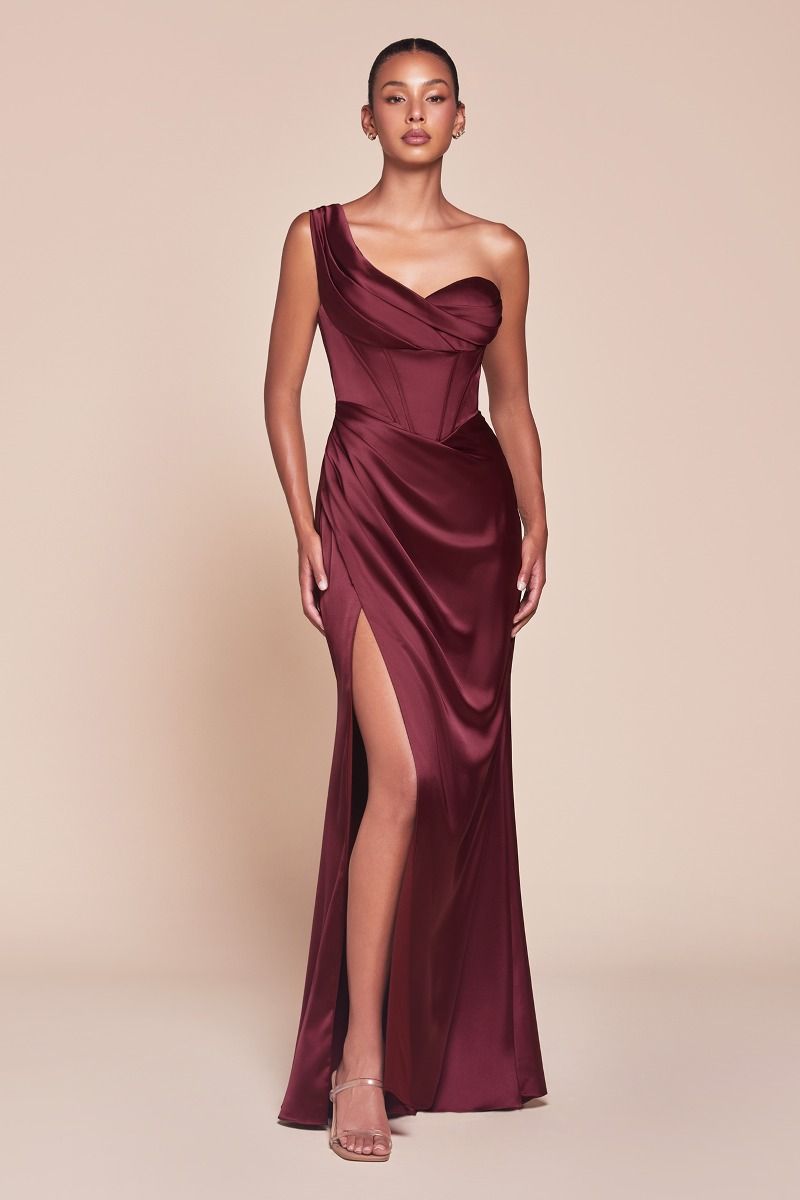 Prom Dresses Long Fitted Corset Formal Prom Dress Burgundy