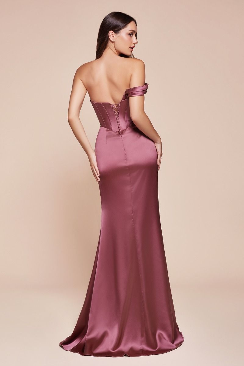 Prom Dresses Long Fitted Corset Formal Prom Dress Mauve Rose