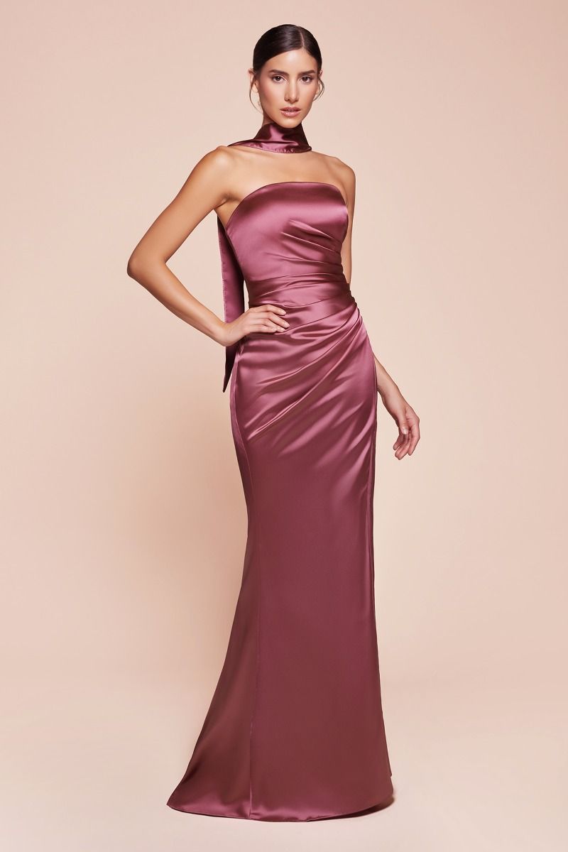 Prom Dresses Long Formal Fitted Prom Evening Dress Mauve Rose