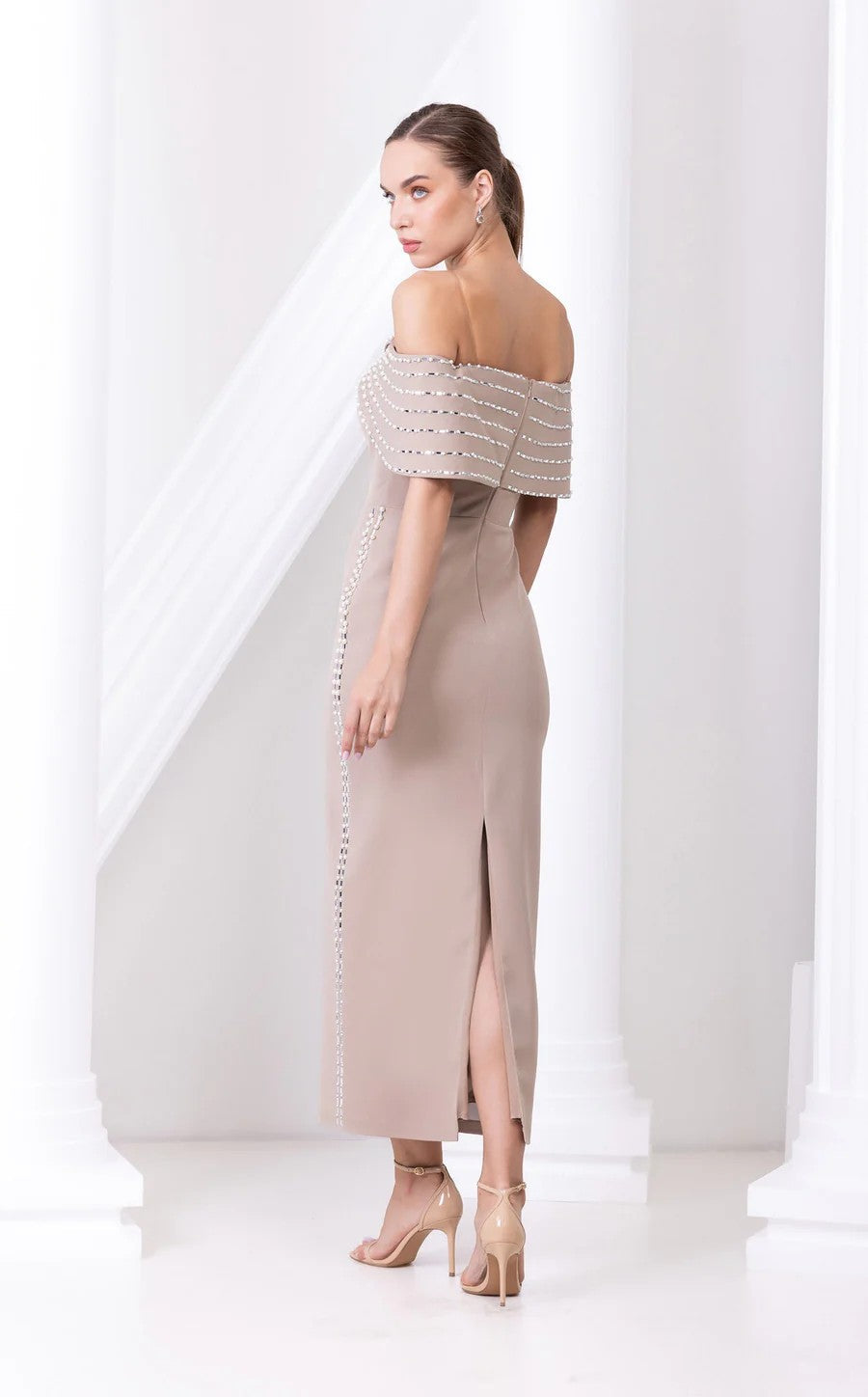 Prom Dresses Formal Long Beaded Prom Dress Beige