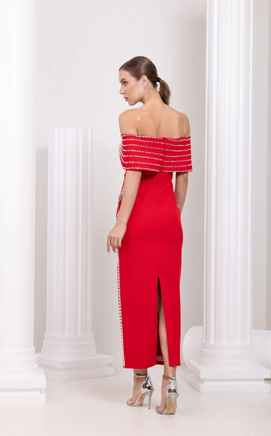 Prom Dresses Formal Long Beaded Prom Dress Red