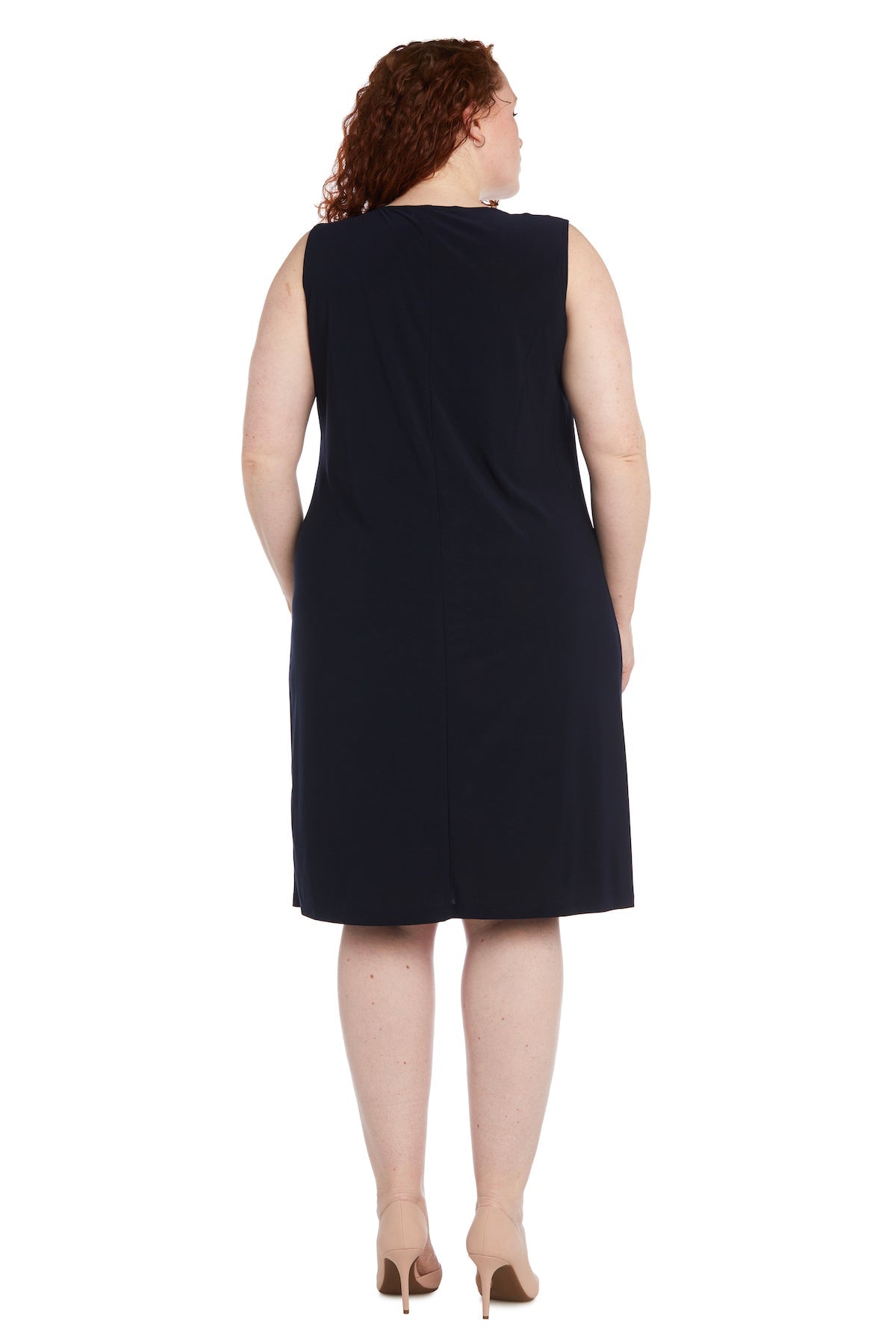 Plus Size Dresses Plus Size Short Two Piece Printed Jacket Dress Navy/Lavender