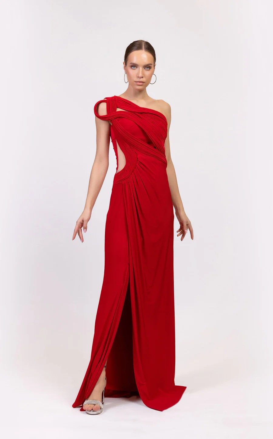 Prom Dresses Slit Prom Fitted Long Formal Dress Red