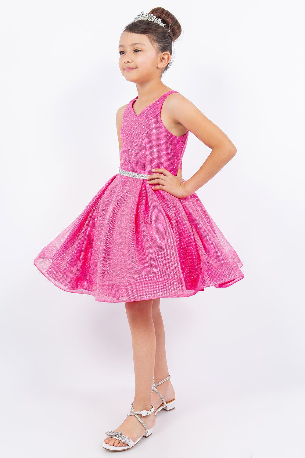 Flower Girl Dresses Short Glitter A Line Flower Girl Dress Hot Pink