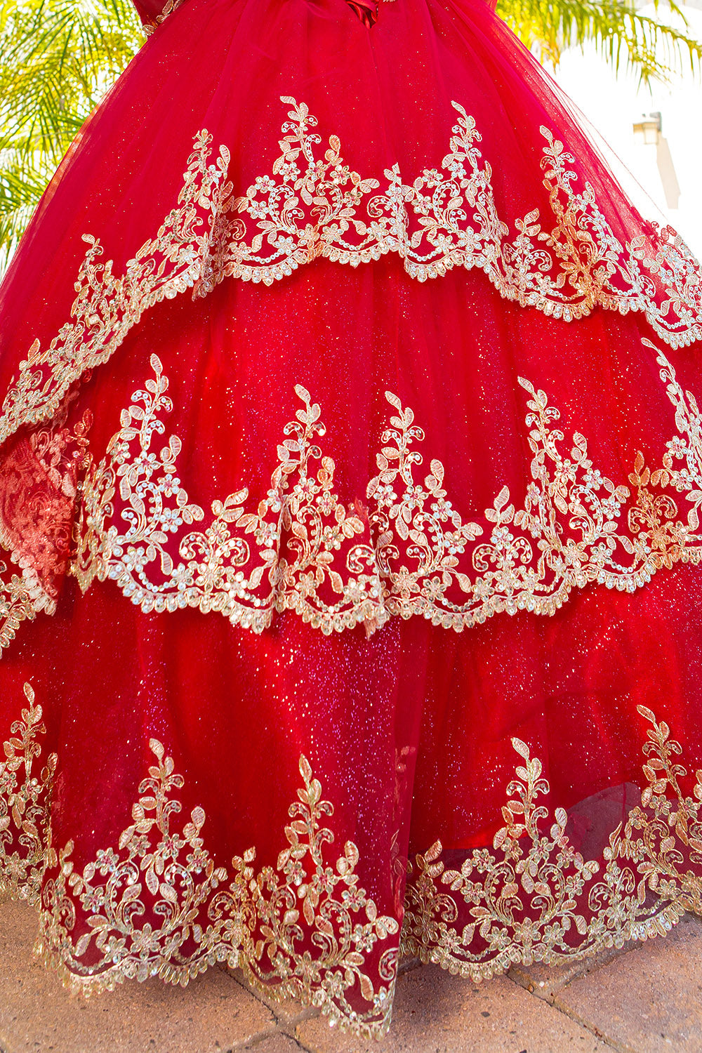Flower Girl Dresses Glitter Lace Applique Flower Girl Dress Red