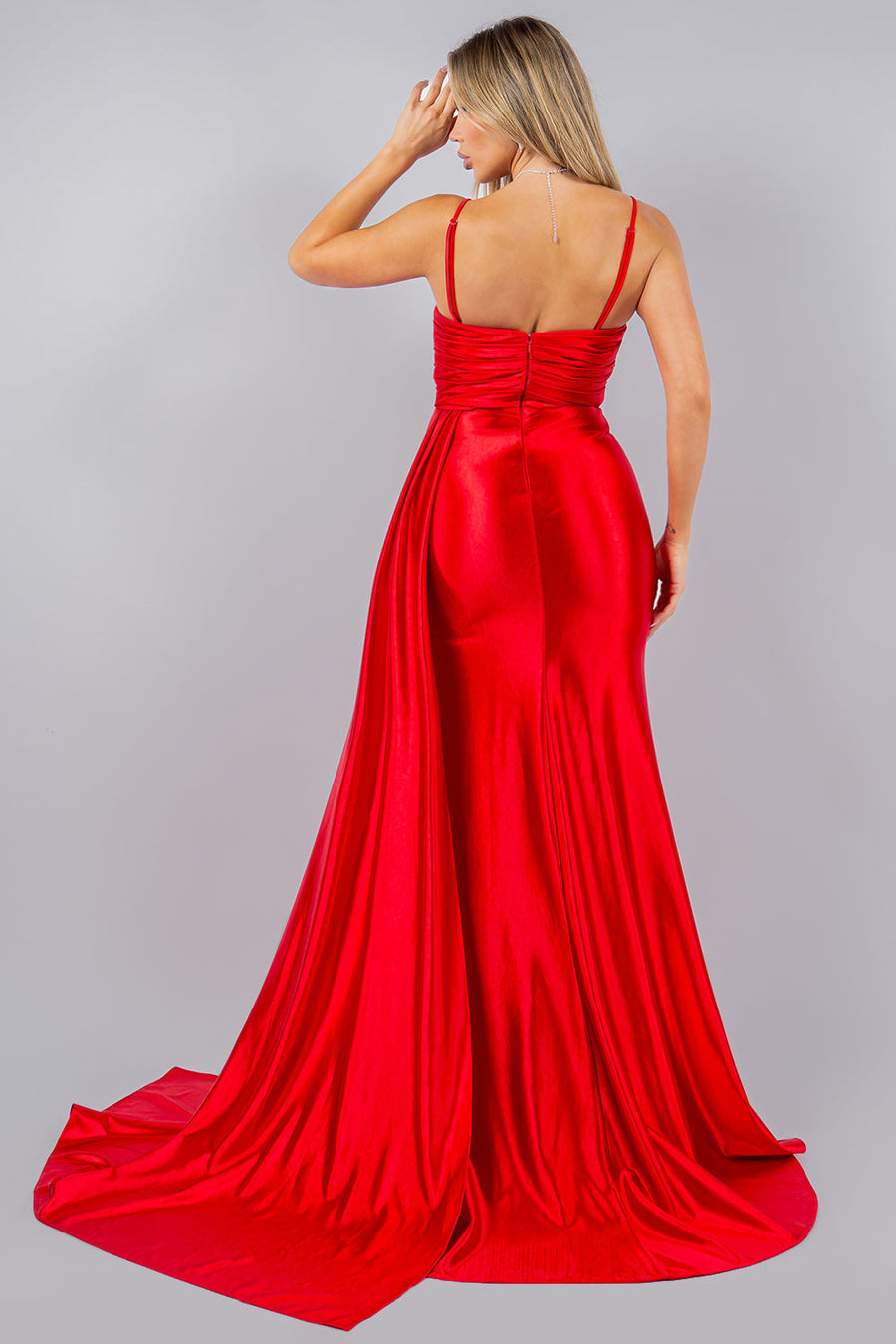 Prom Dresses Long Formal Fitted Beaded Prom Dress Red