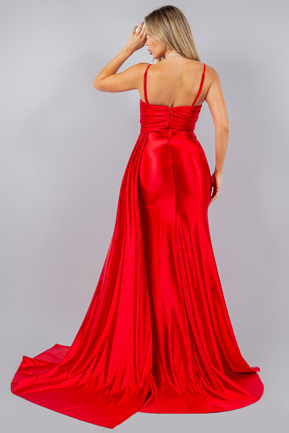Prom Dresses Long Formal Fitted Beaded Prom Dress Red