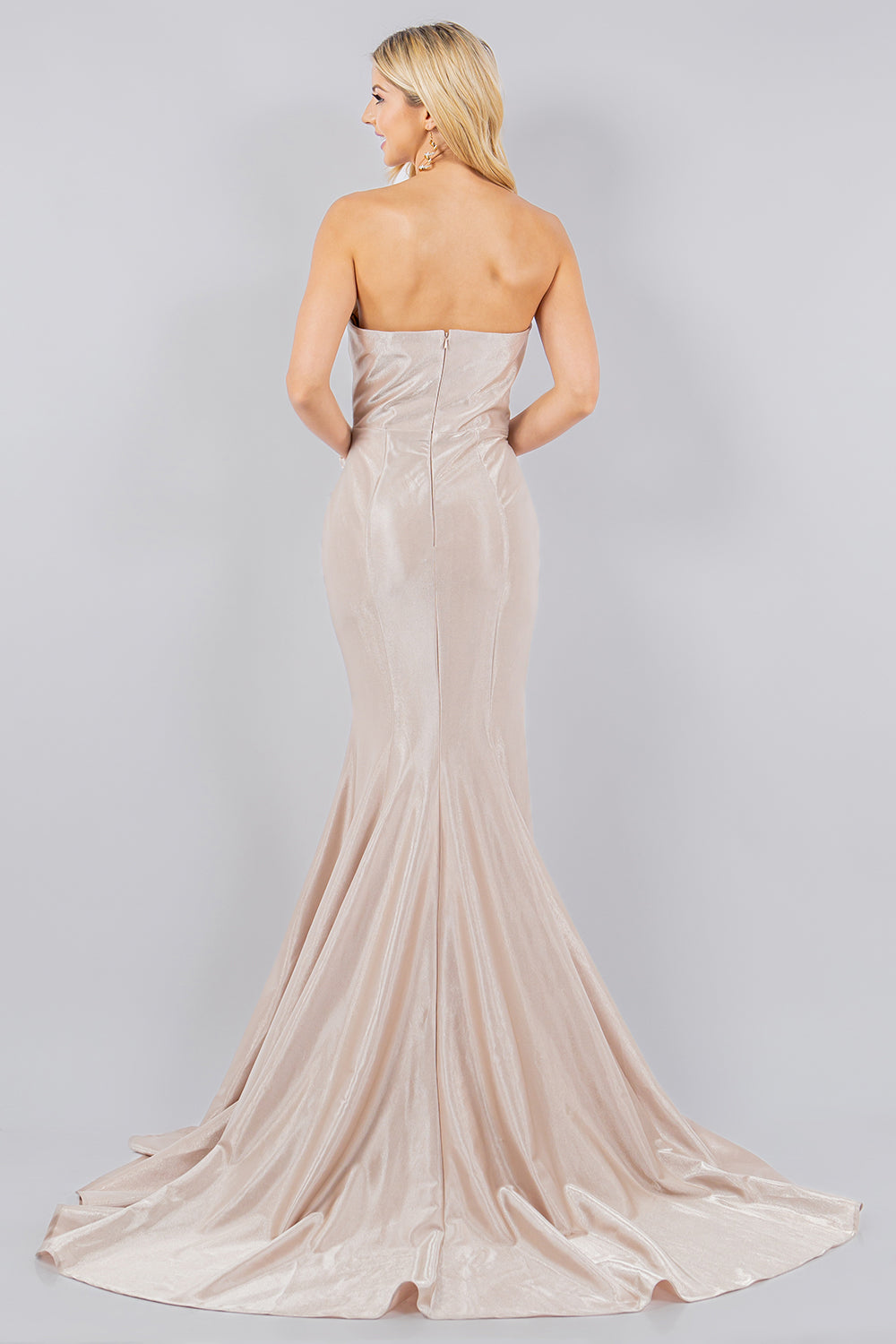 Prom DressesProm Long Formal Pleated Mermaid Dress Champagne