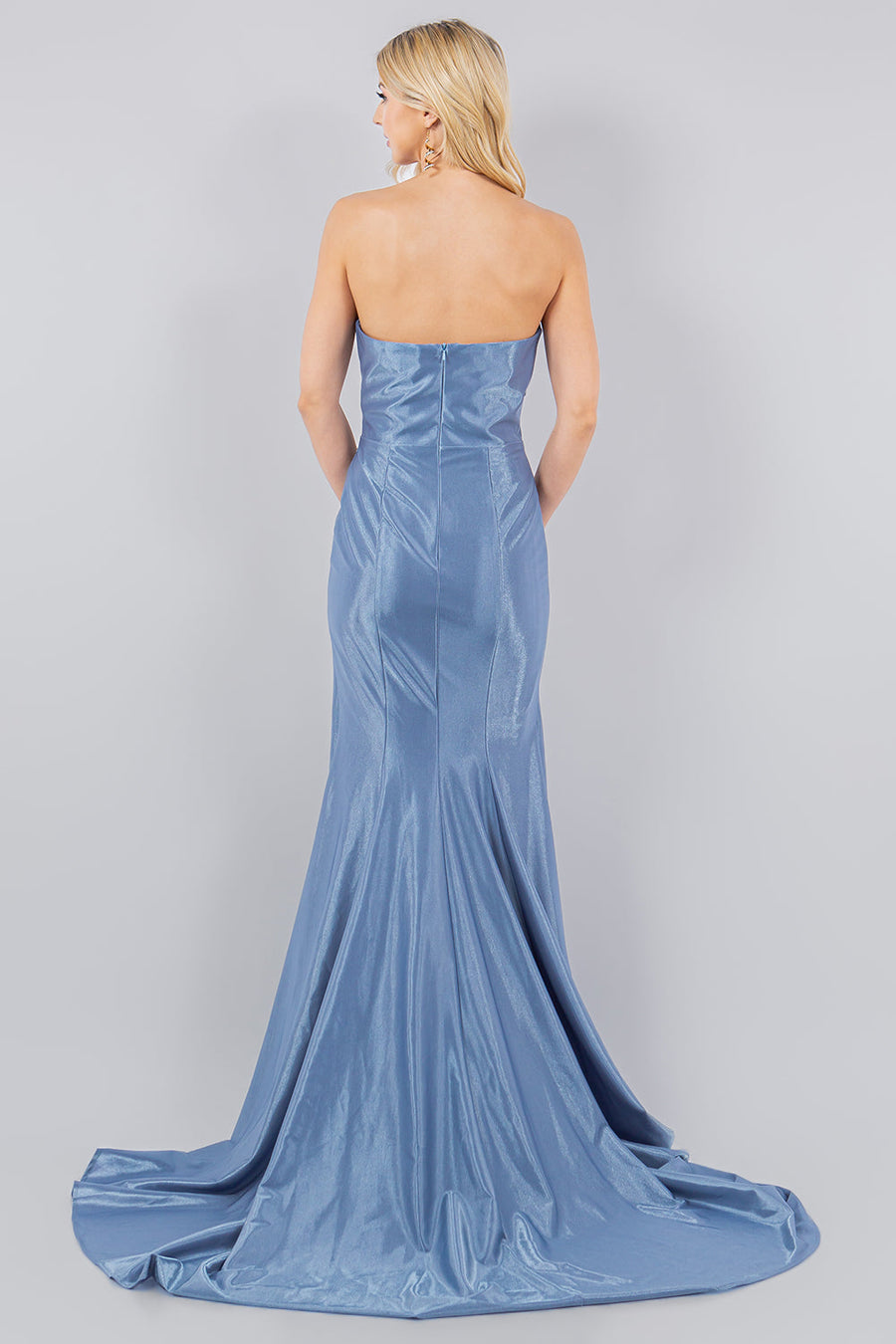 Prom DressesProm Long Formal Pleated Mermaid Dress Dusty Blue