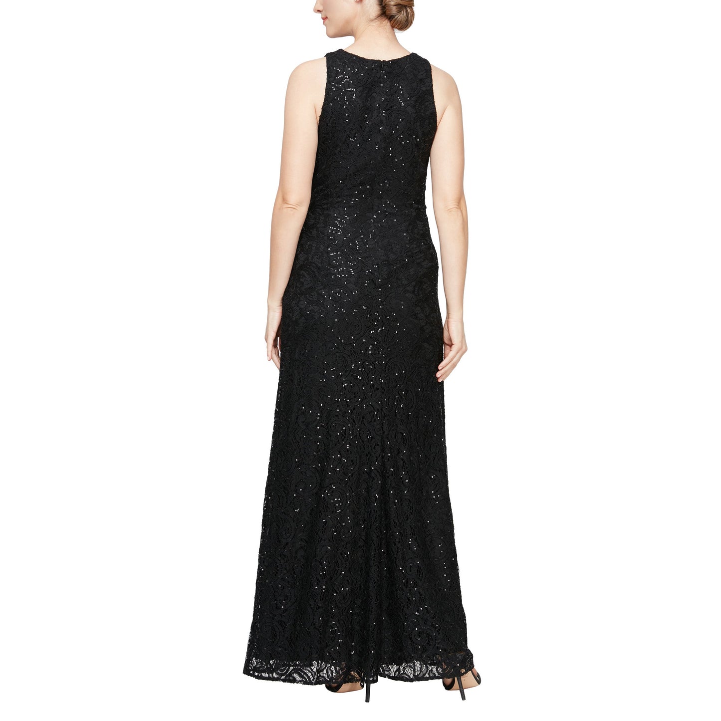 Formal Dresses Long Sleeveless Formal Lace Dress Black