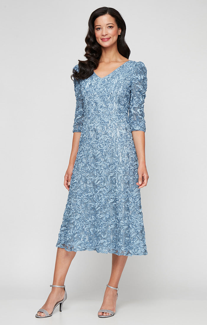 Mother of the Bride Dresses Formal Mother of the Bride Tea Length Dress Sky Blue