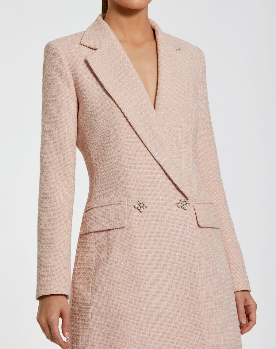 Cocktail Dresses Short Blazer Mini Cocktail Dress Blush