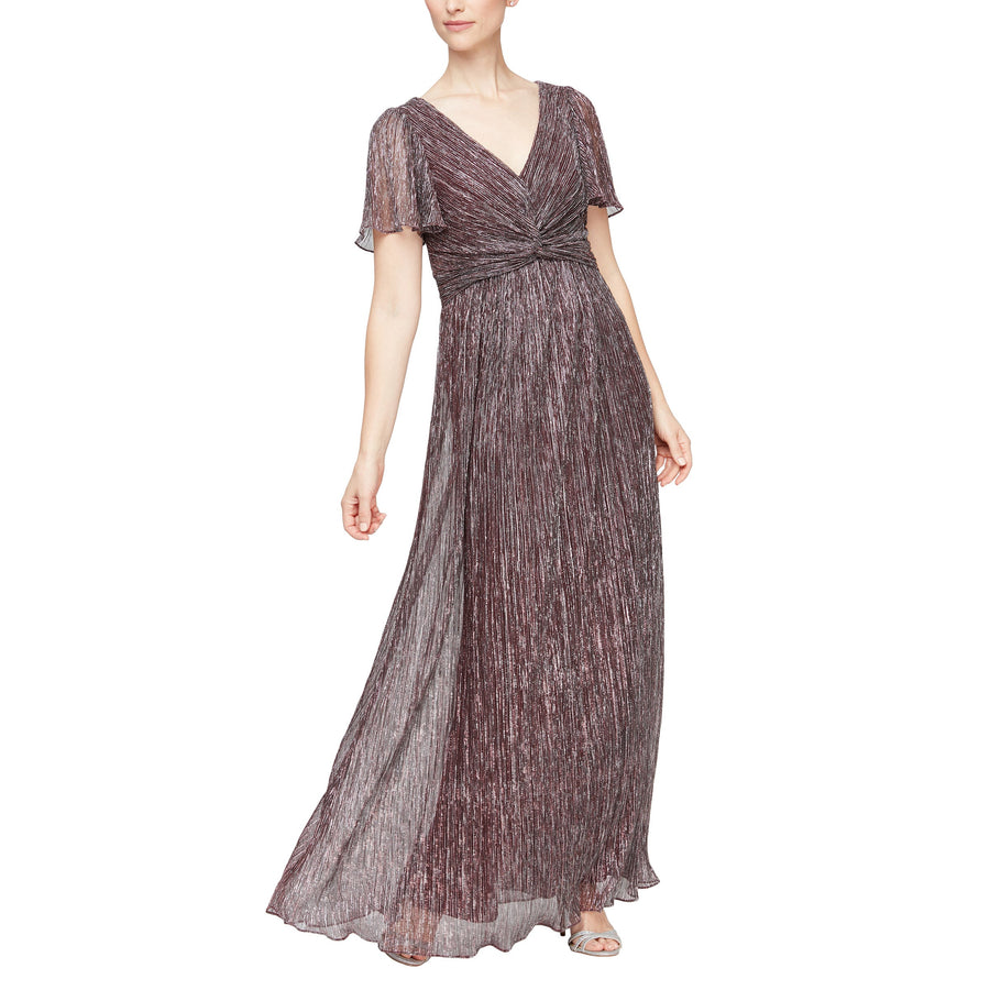 Formal Dresses Long Formal V Neck Empire Waist Dress Maroon