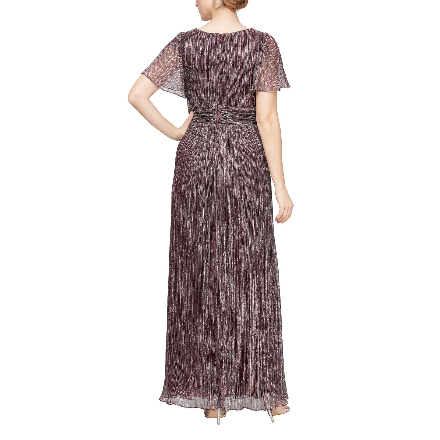 Formal Dresses Long Formal V Neck Empire Waist Dress Maroon