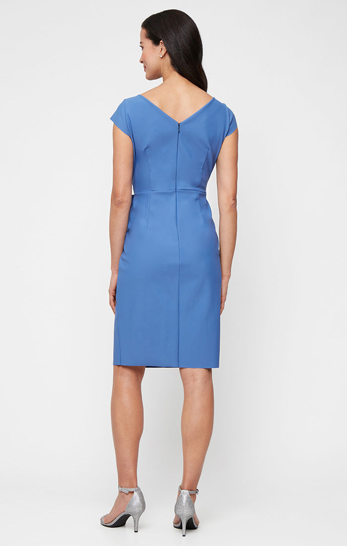 Cocktail Dresses Short Ruffle Slit Cocktail Dress Cornflower