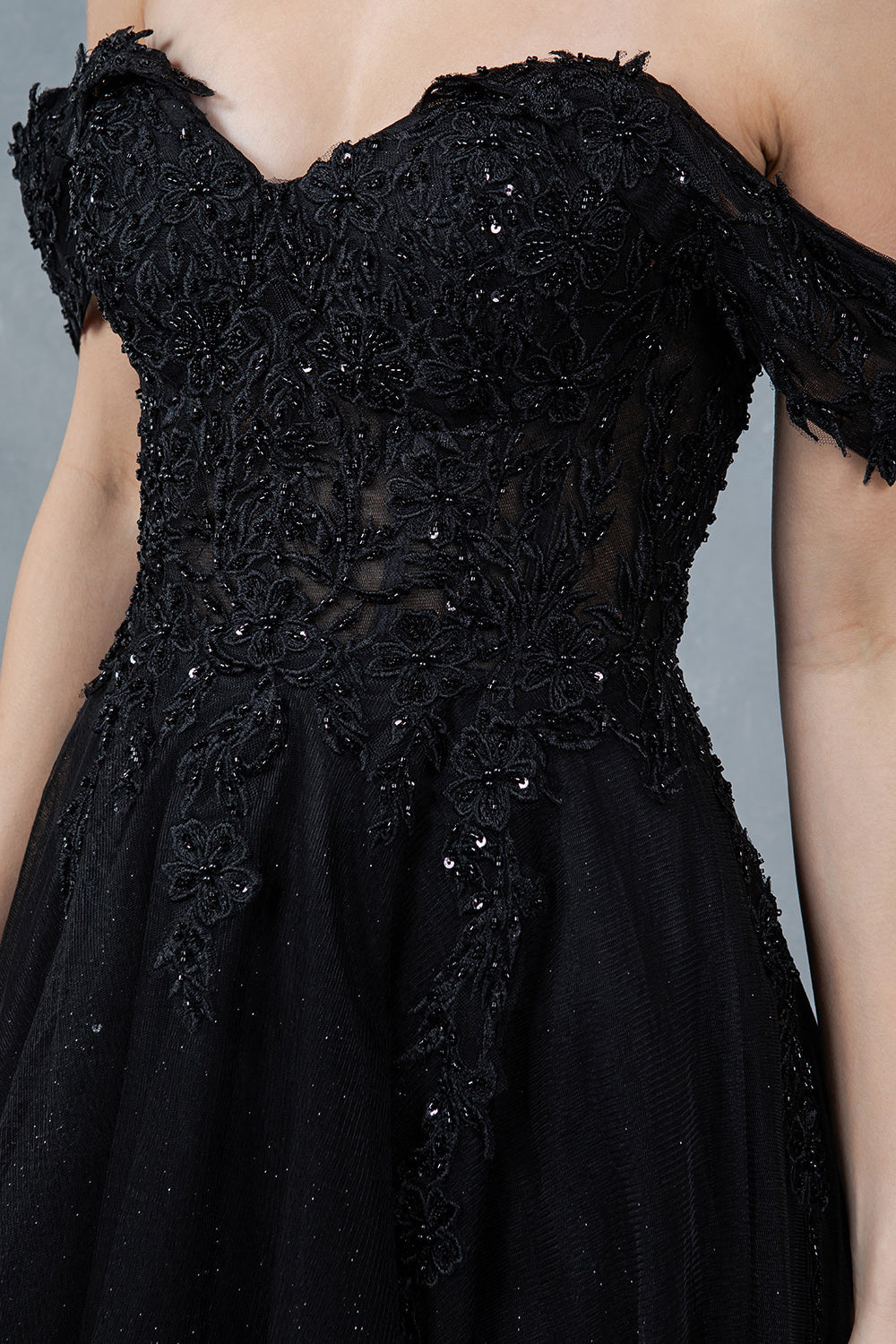 Prom Dresses A Line Long Formal Prom Glitter Dress Black