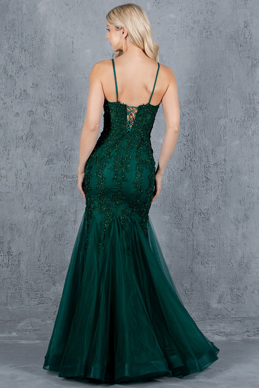 Prom Dresses Fitted Formal Long Floram Prom Mermaid Dress Hunter Green