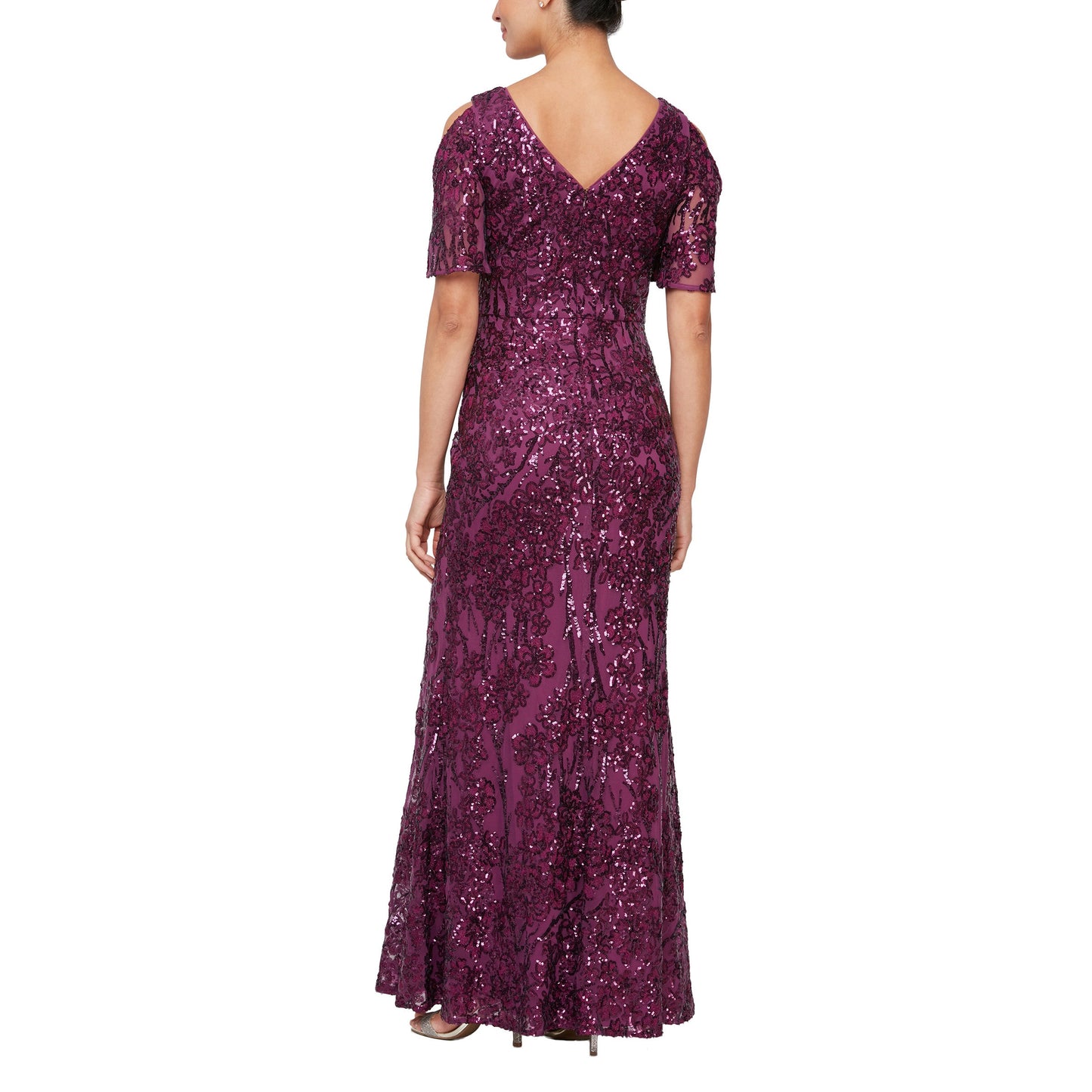 Mother of the Bride Dresses Long Formal Sequins Dress Plum
