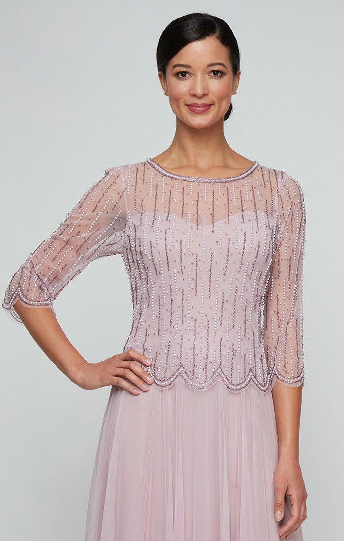 Mother of the Bride Dresses Long Formal Beaded Mother of the Bride Dress Wisteria