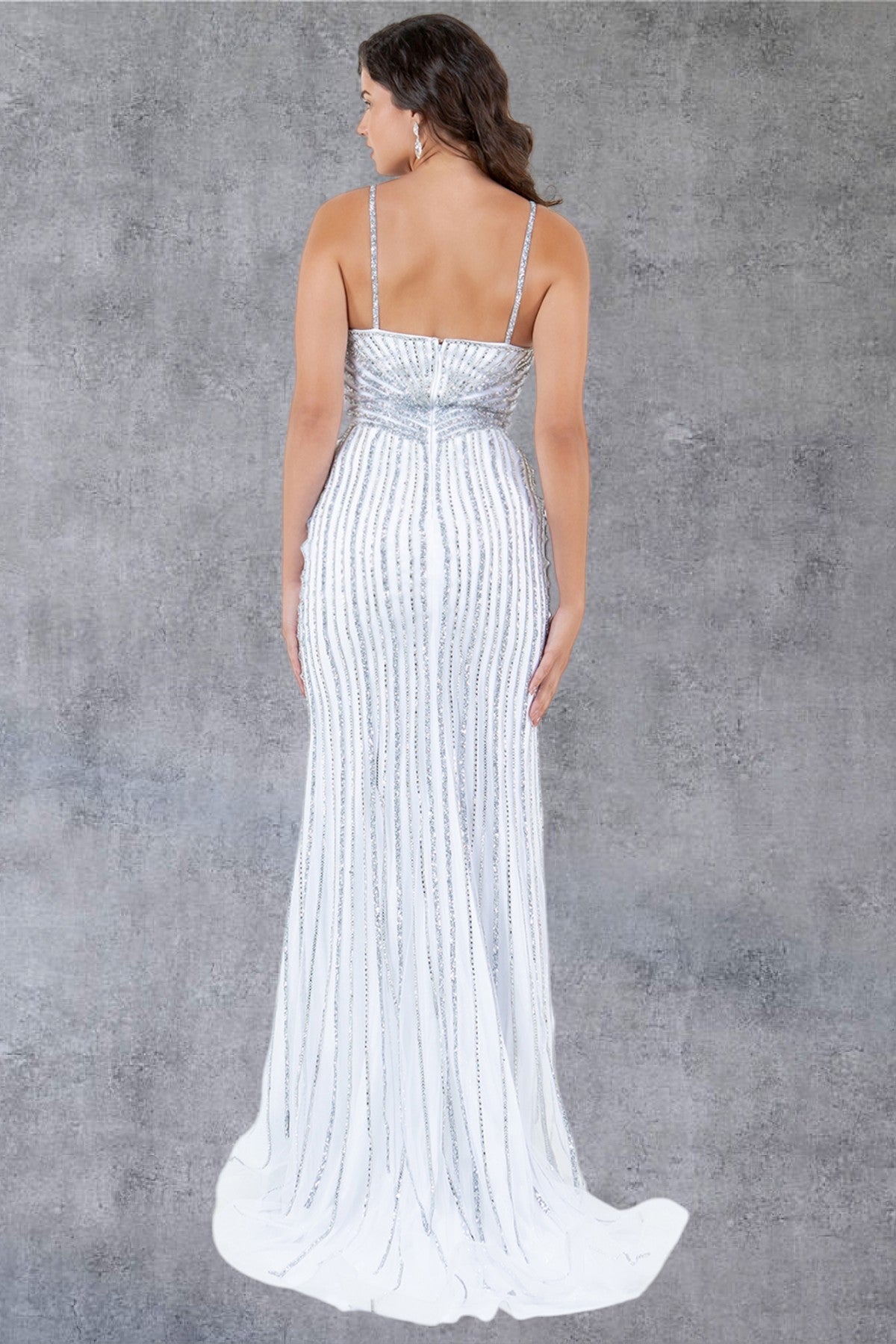 Prom Dresses Long Formal Fitted Prom Dress White/Silver