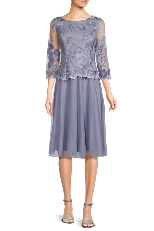 Cocktail Dresses Short A Line Floral Cocktail Midi Dress Lavender