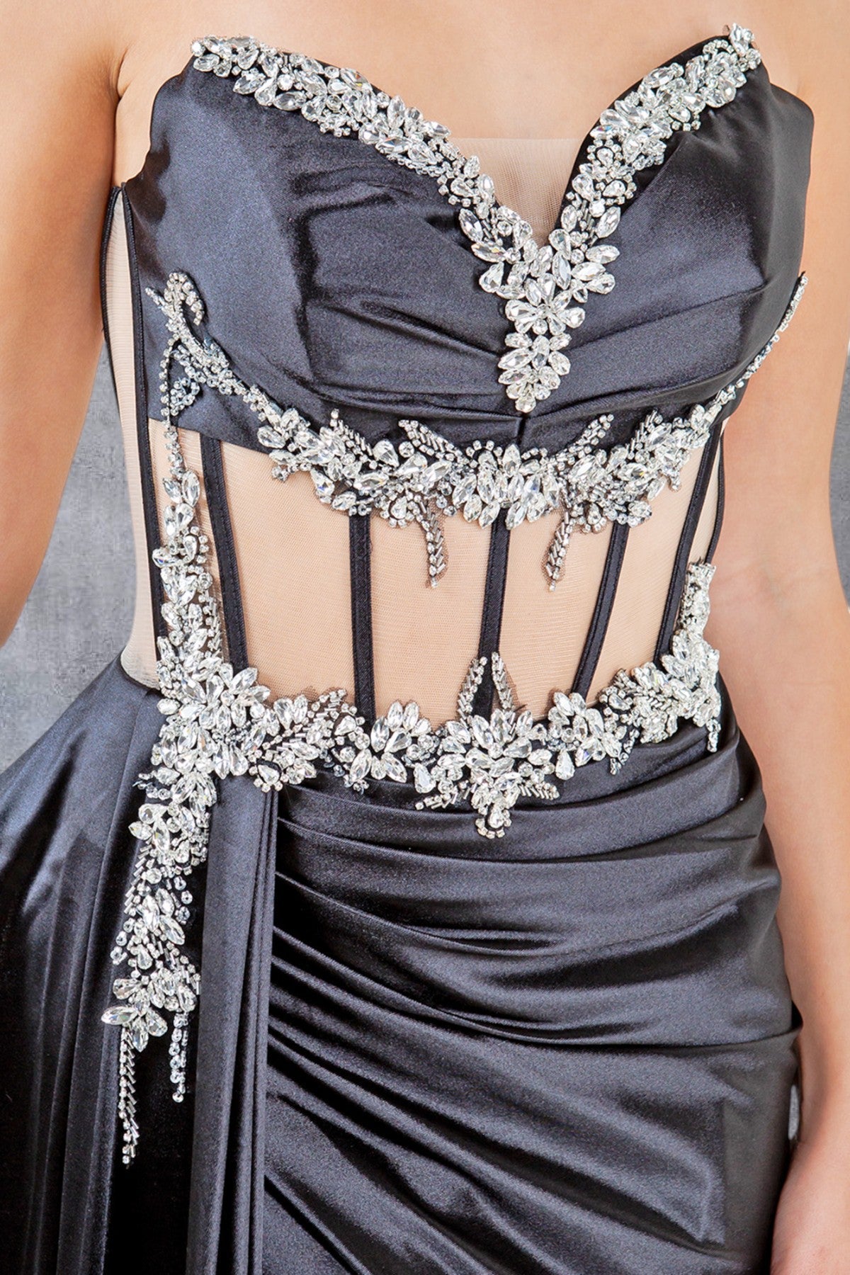 Prom Dresses Long Prom Formal Fitted Slit Evening Dress Black