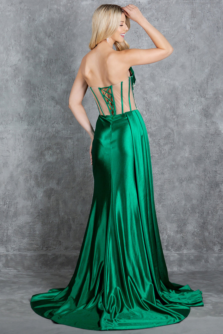 Prom Dresses  Long Prom Formal Fitted Slit Evening Dress Emerald
