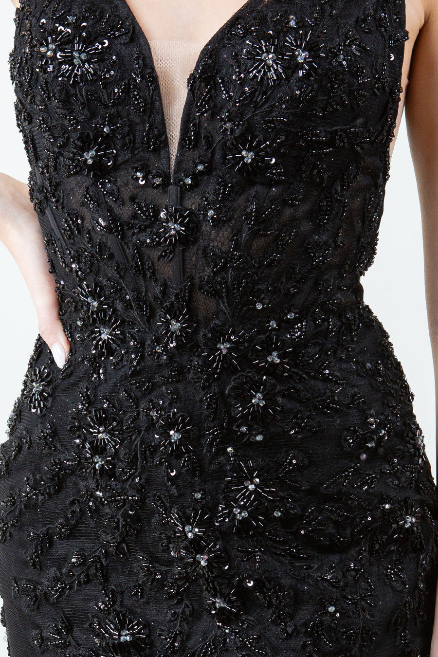 Prom Dresses Formal Long Beaded Lace Mermaid Prom Dress Black