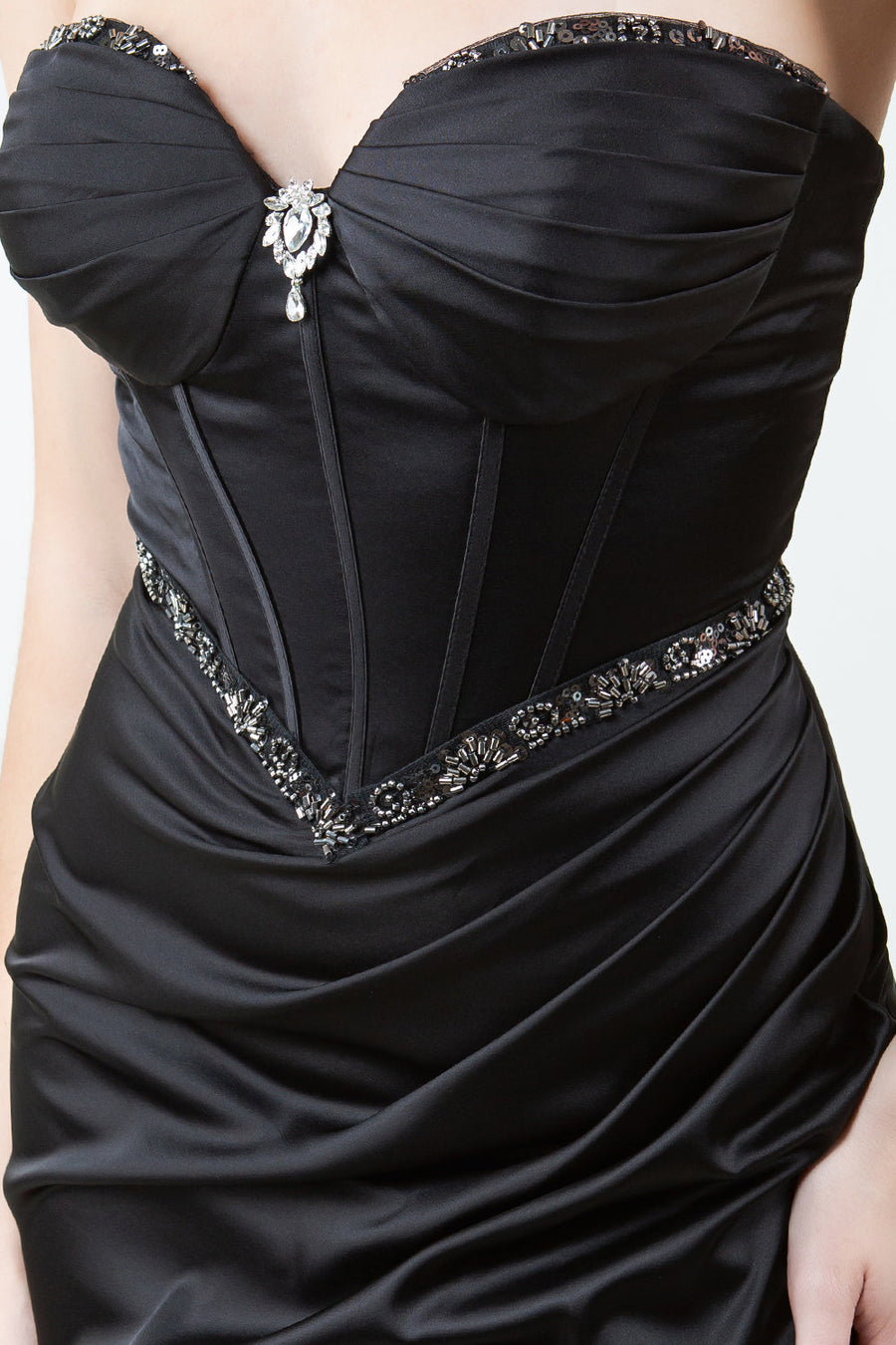 Prom Dresses Formal Long Fitted Slit prom Evening Dress Black