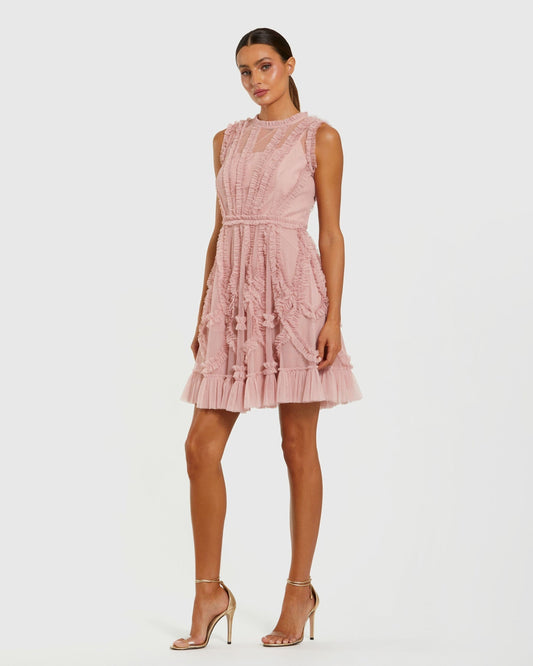 Cocktail Dresses Short A Line Homecoming Cocktail Ruffle Dress Rose