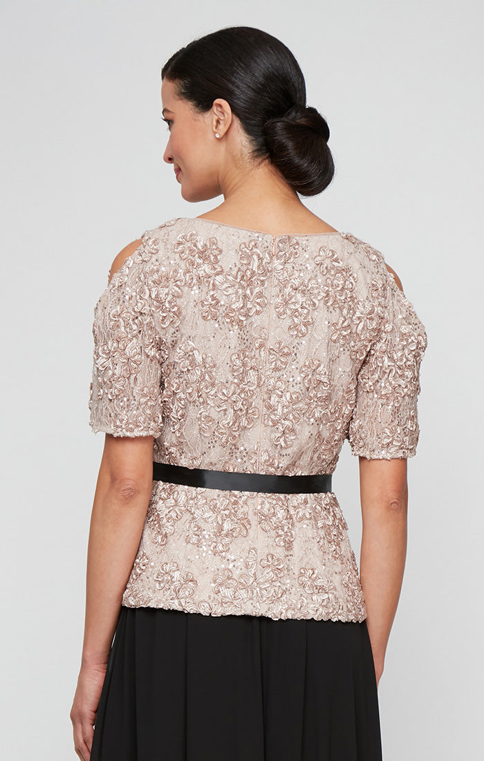 Top Formal Top Lace Blouse Buff