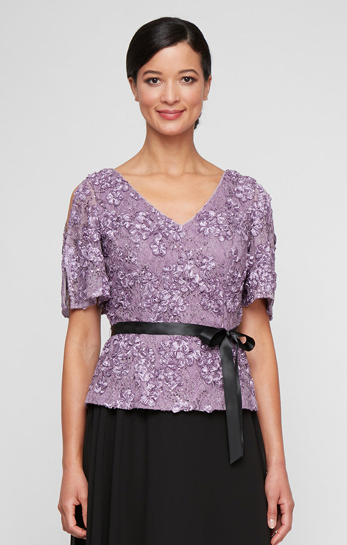 Top Formal Top Lace Blouse Icy Orchid