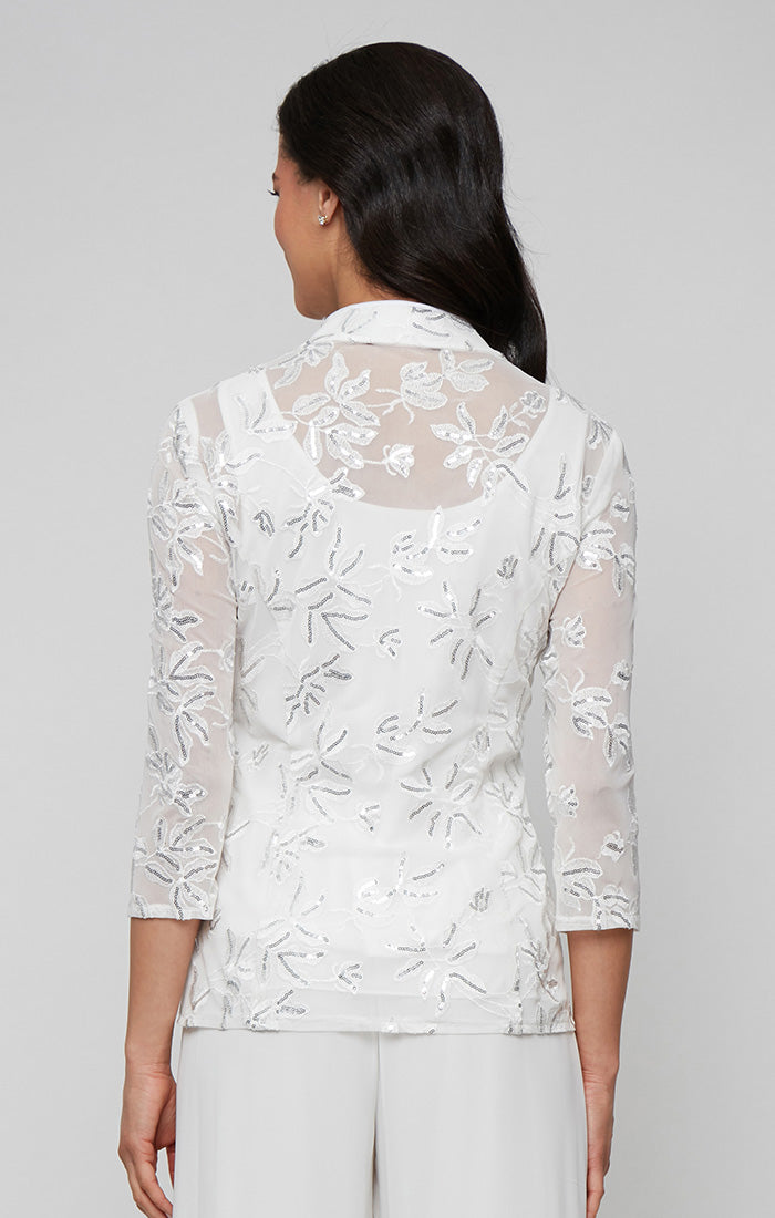 Top Formal Twinset Top Jacket Ivory