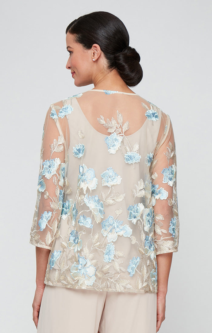 Top Twinset Formal Closure Jacket Top Taupe Multi