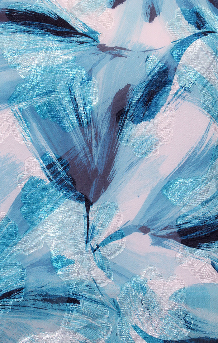 Top Top Printed Formal Blouse  Aqua Multi