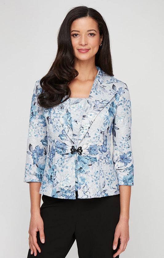 Top Twinset Formal Printed Top Jacket Blue Multi