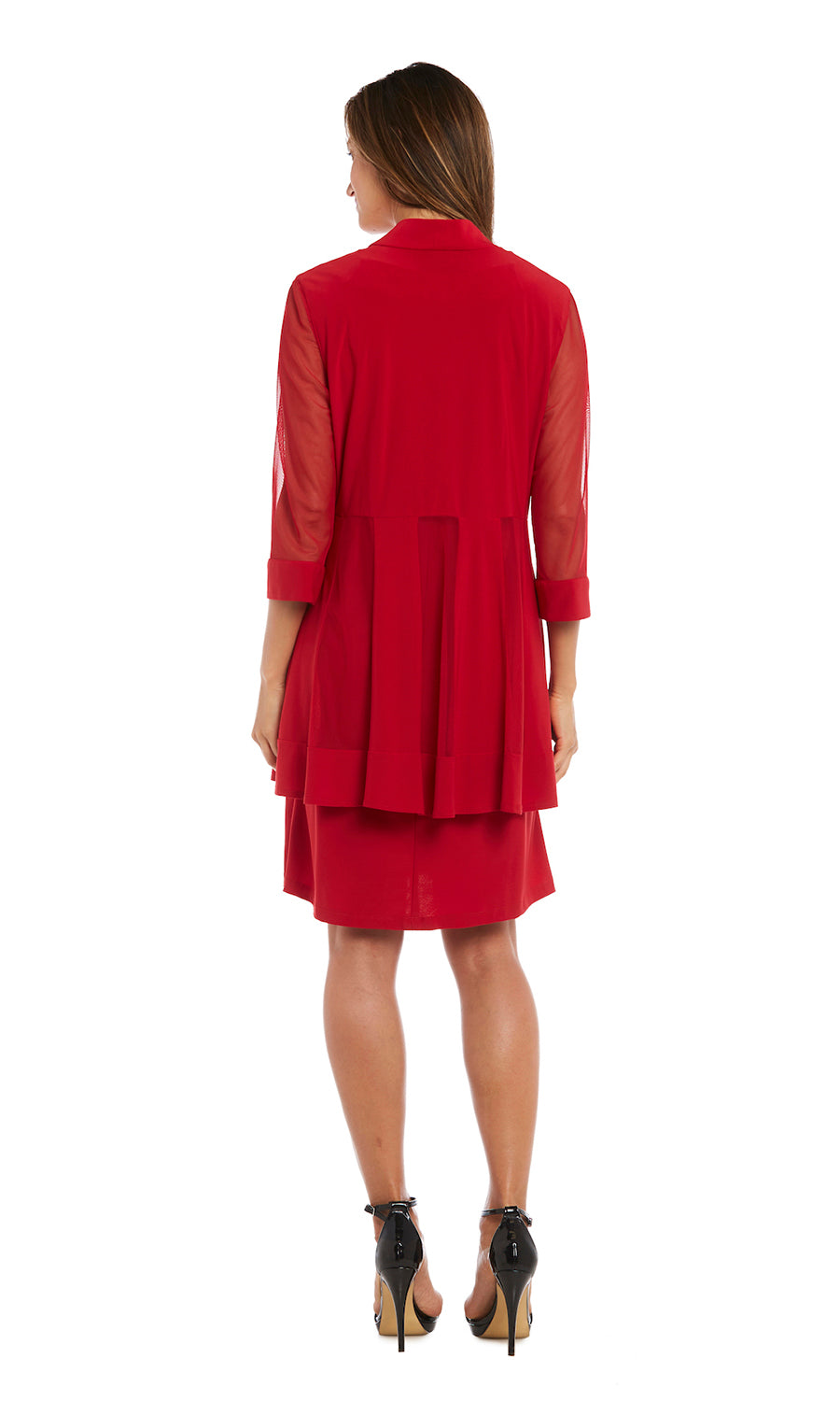 Mother of the Bride Dresses Short Beaded Petite Jacket Dress Red